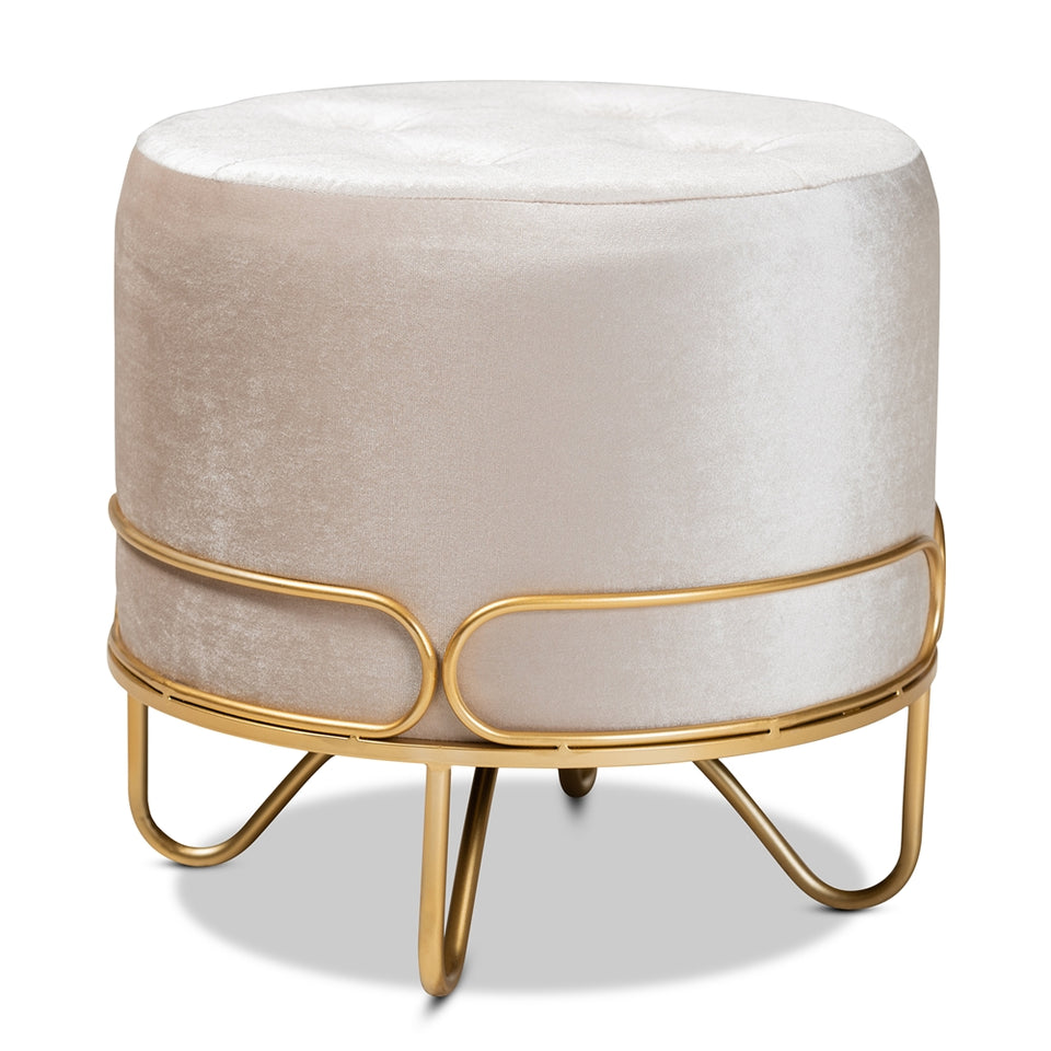 Lucienne glam and luxe metal ottoman.