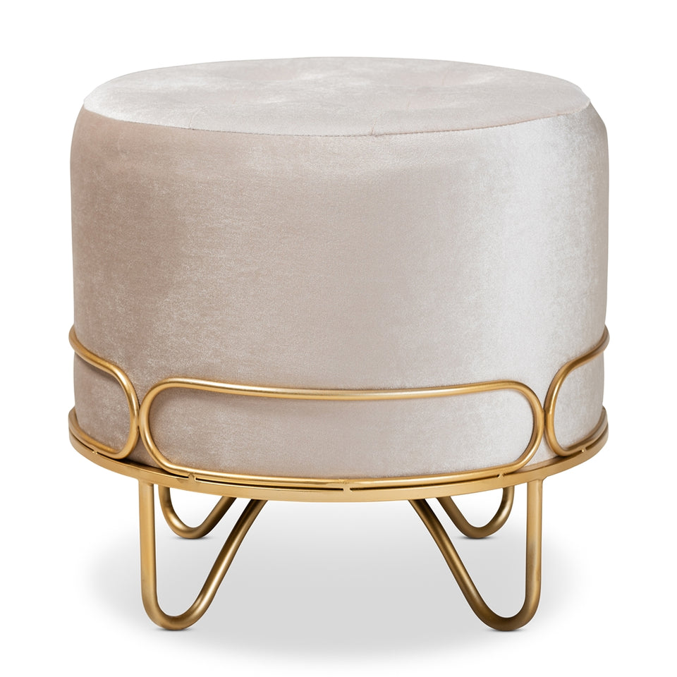 Lucienne glam and luxe metal ottoman.