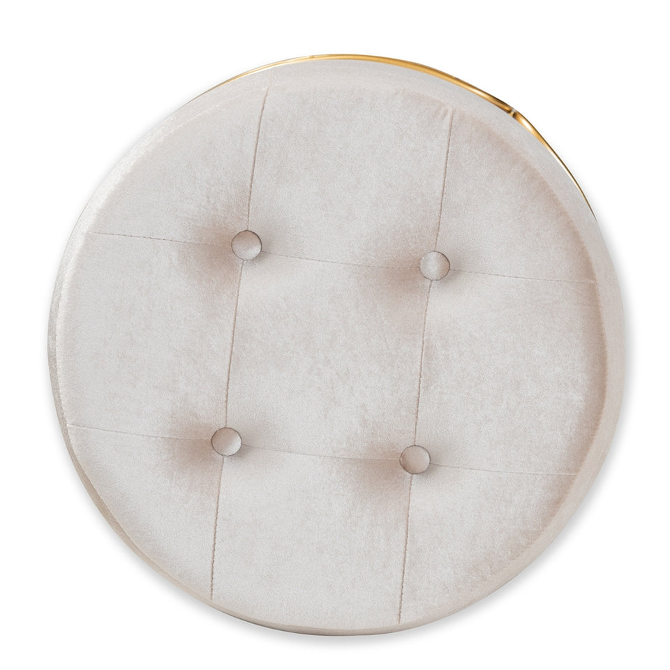 Lucienne glam and luxe metal ottoman.