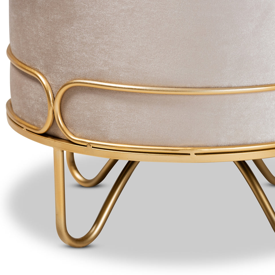 Lucienne glam and luxe metal ottoman.