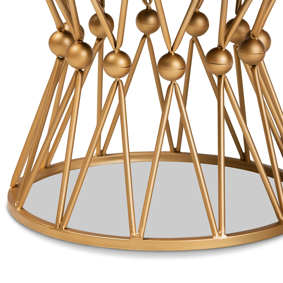 Lionie glam and luxe metal ottoman.