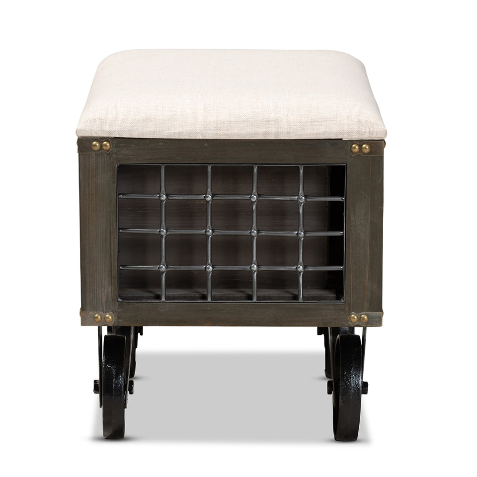 Harley 1-drawer wheeled storage ottoman.