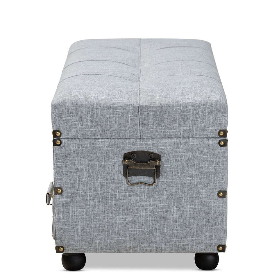 Flynn 2-drawer storage trunk ottoman.