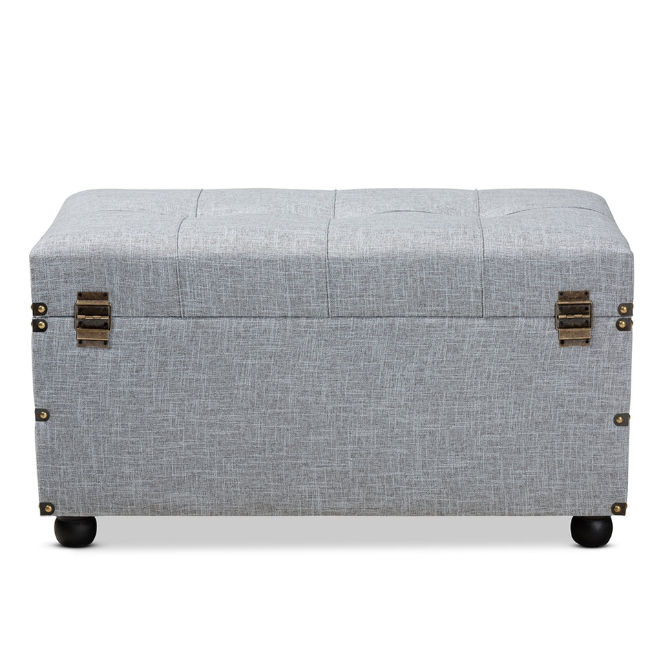 Flynn 2-drawer storage trunk ottoman.