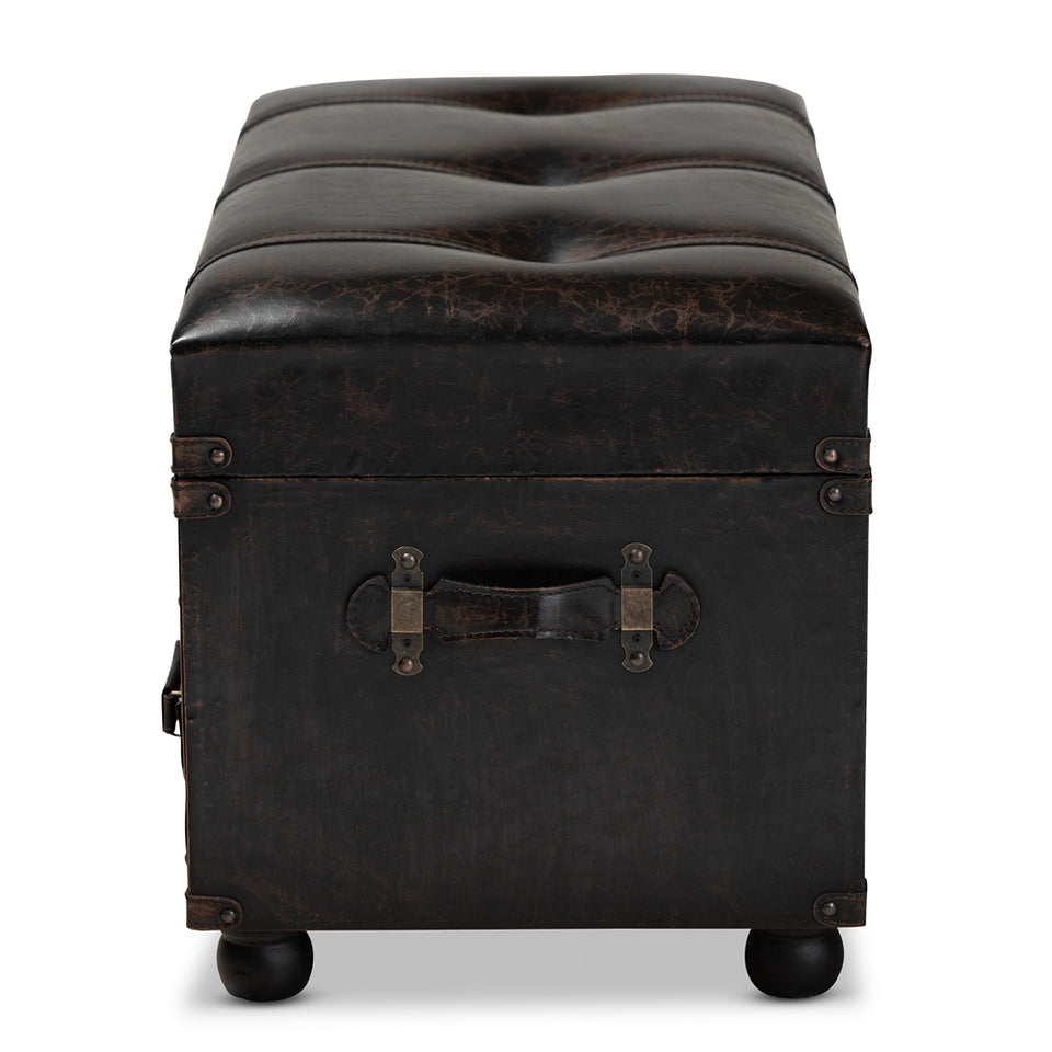 Callum 2-drawer storage trunk ottoman.