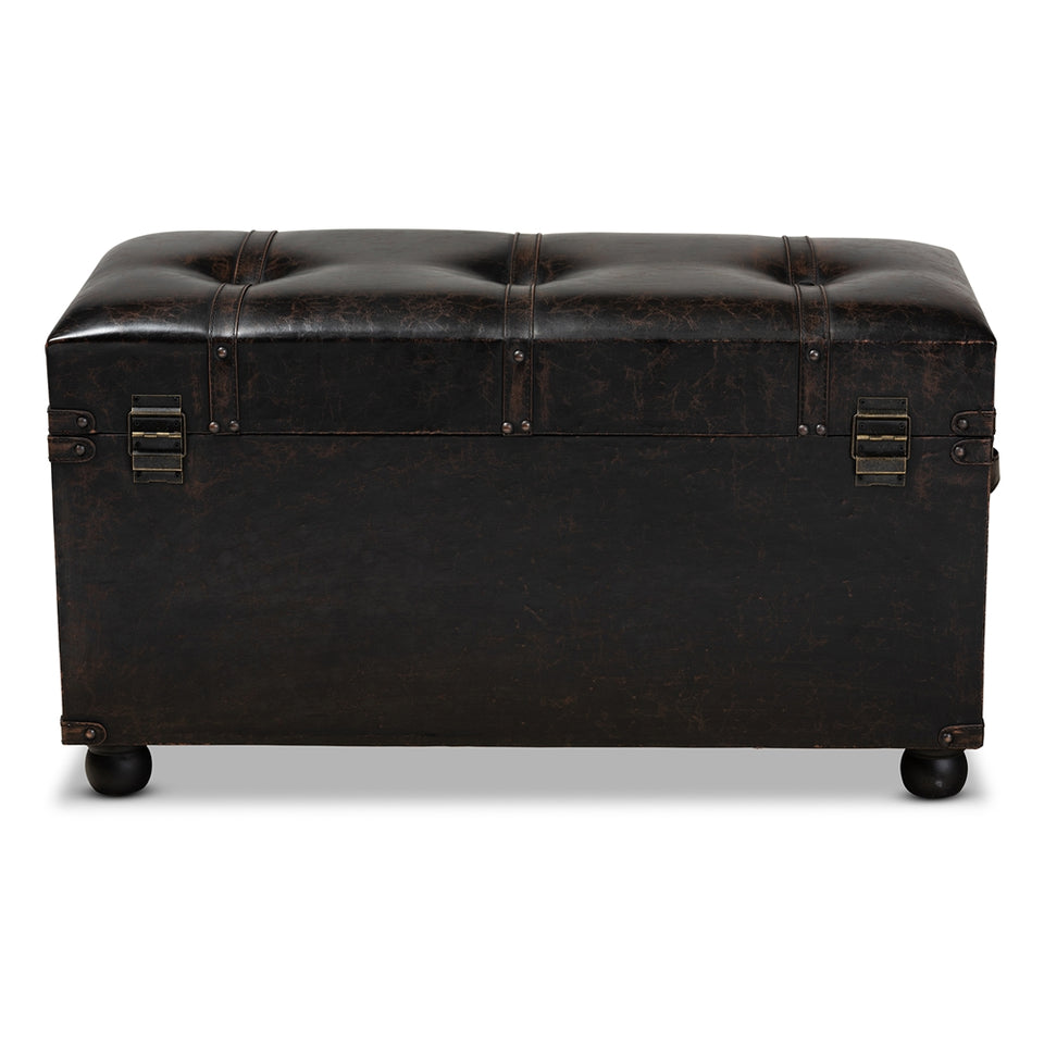 Callum 2-drawer storage trunk ottoman.