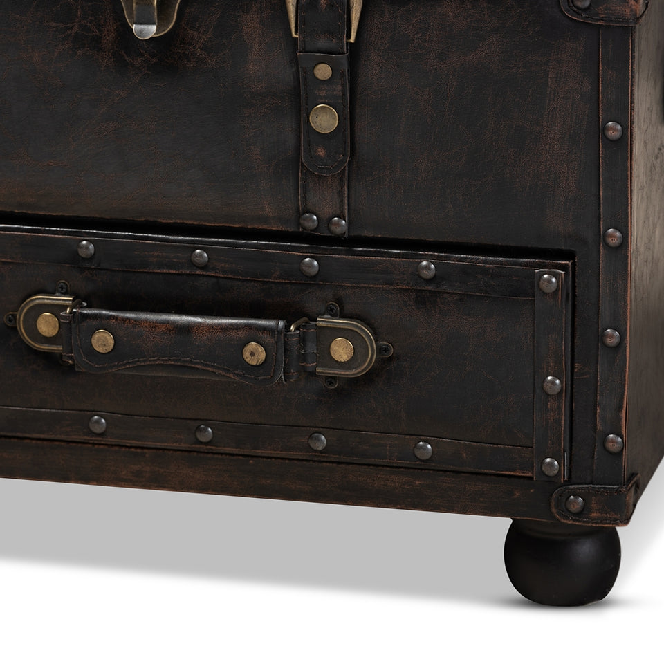 Callum 2-drawer storage trunk ottoman.