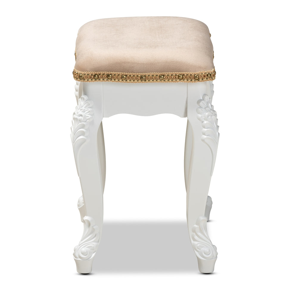 Isabella classic and traditional French ottoman stool.