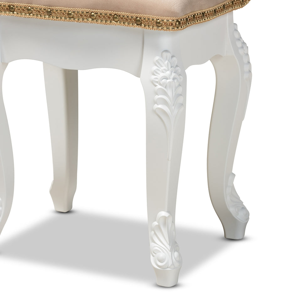 Isabella classic and traditional French ottoman stool.