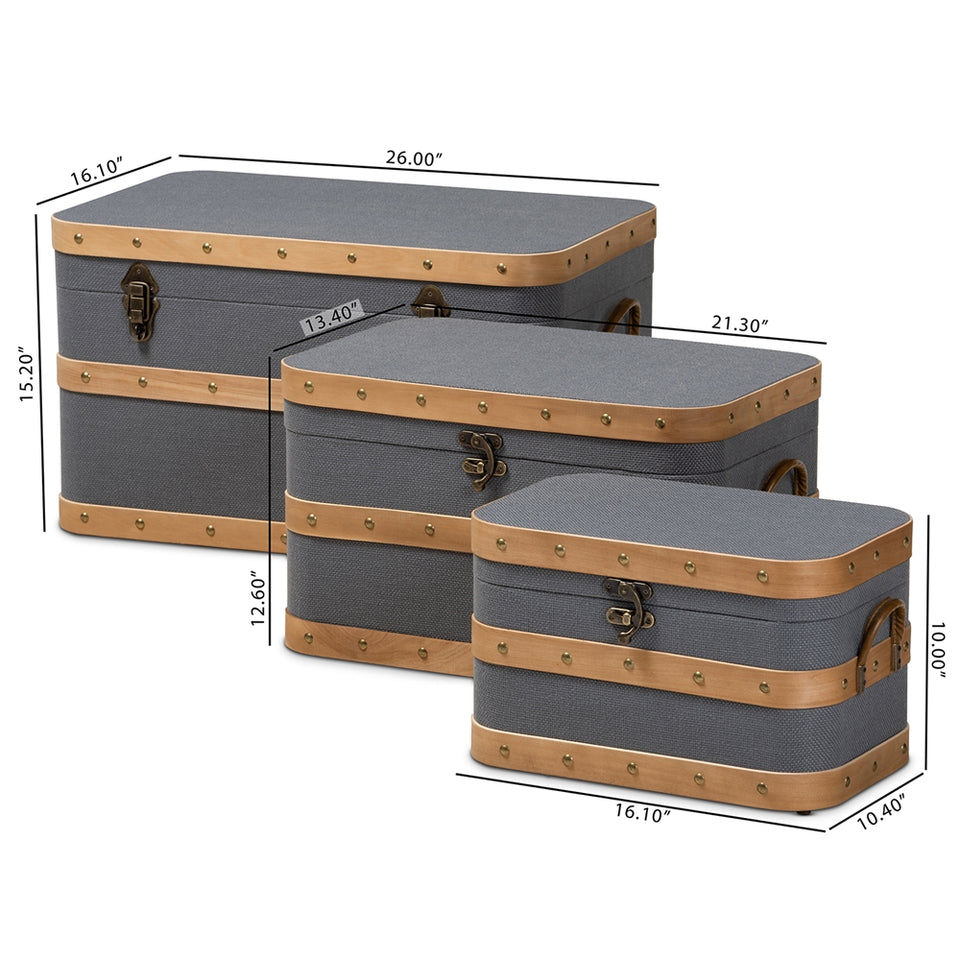 Jonathon 3-piece storage trunk set.