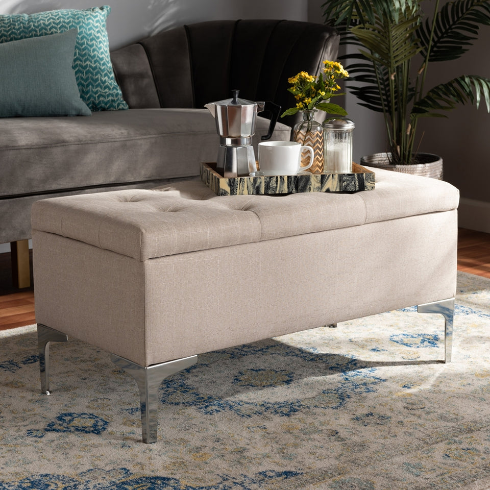 Mabel modern storage ottoman.
