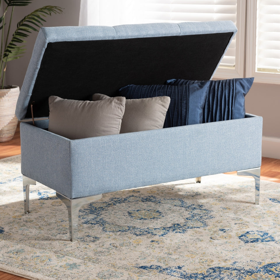 Mabel modern storage ottoman.