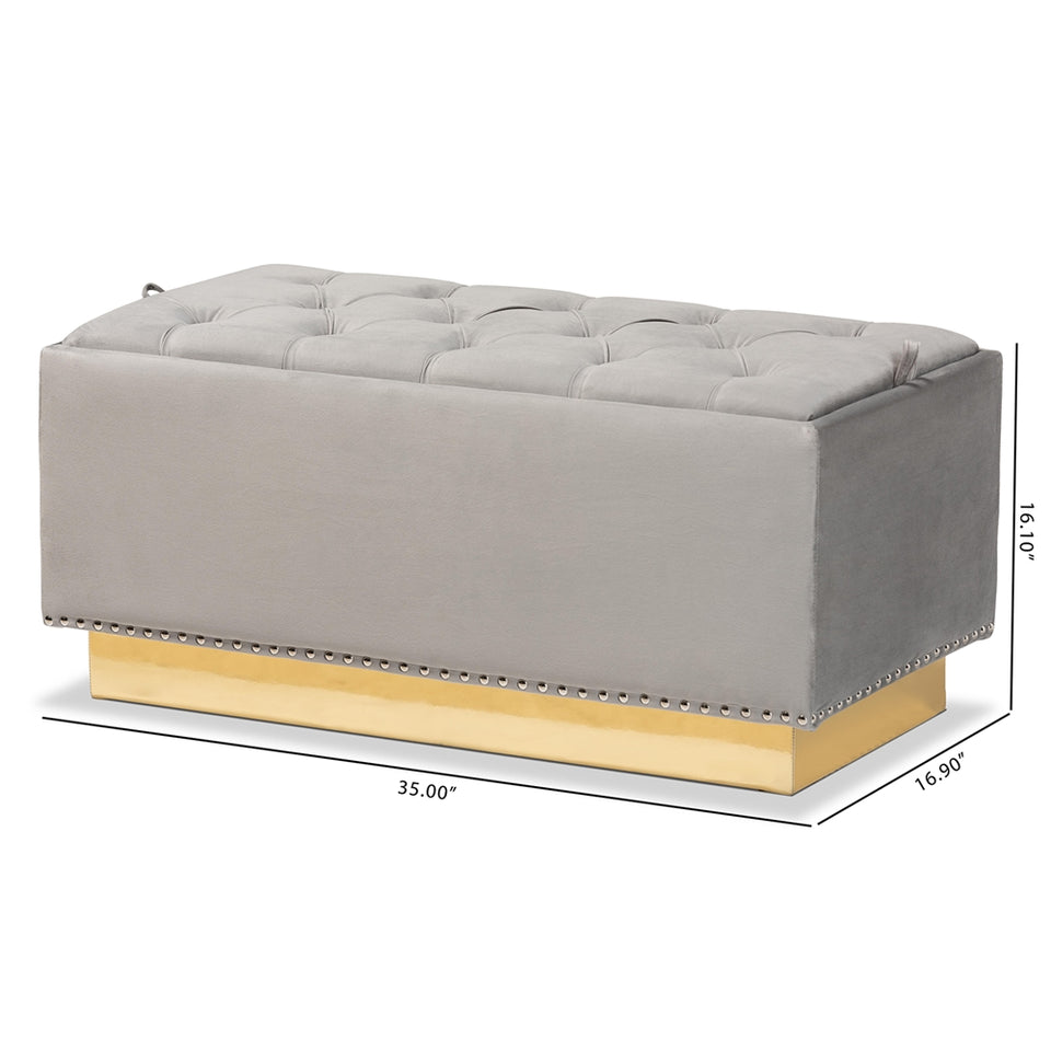 Powell glam and luxe storage ottoman.