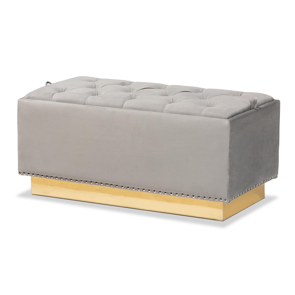Powell glam and luxe storage ottoman.