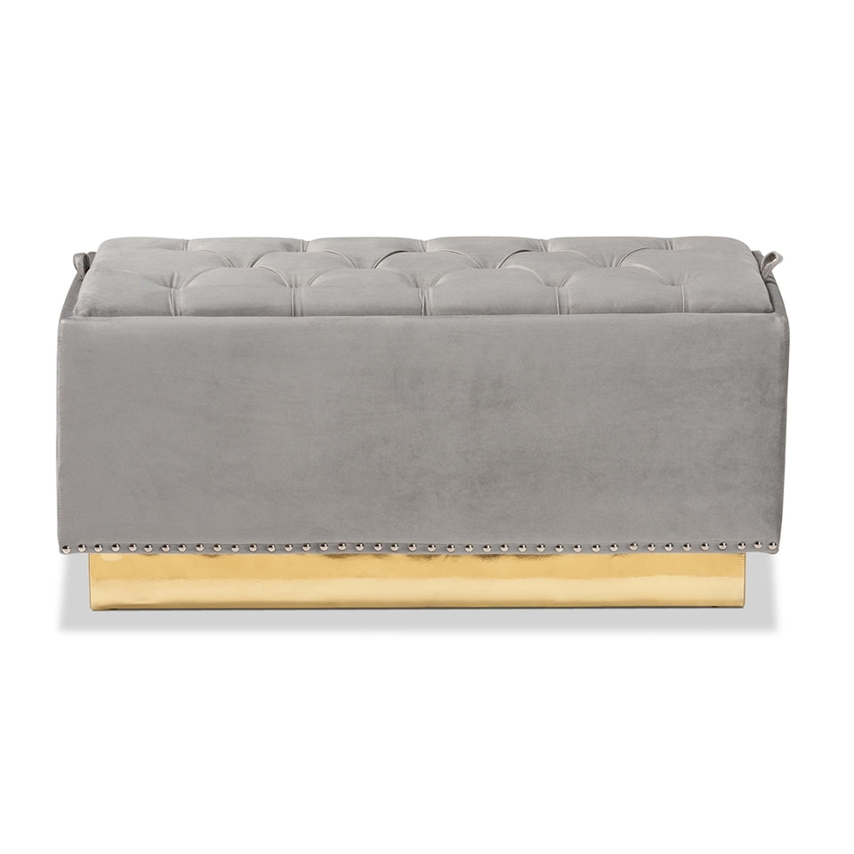 Powell glam and luxe storage ottoman.