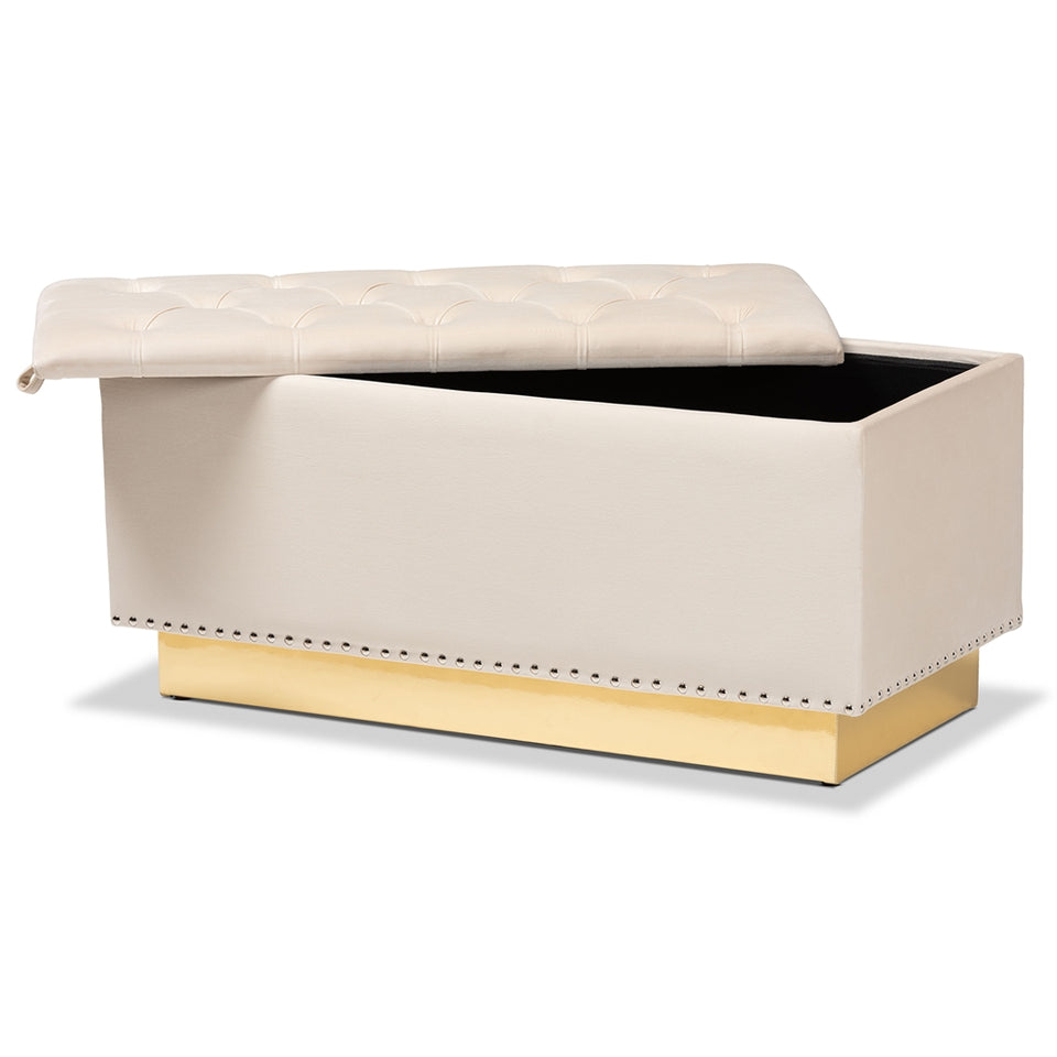 Powell glam and luxe storage ottoman.