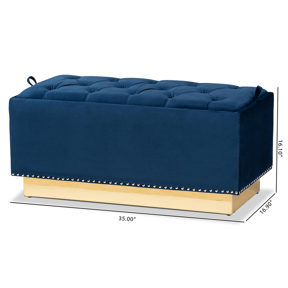 Powell glam and luxe storage ottoman.