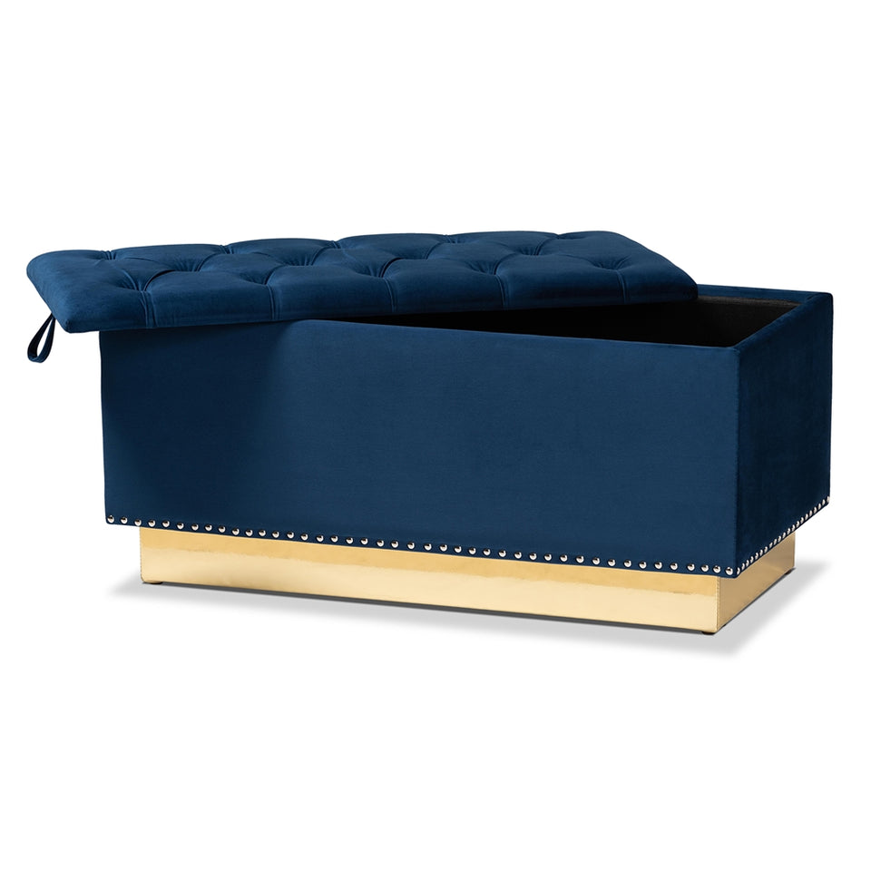Powell glam and luxe storage ottoman.