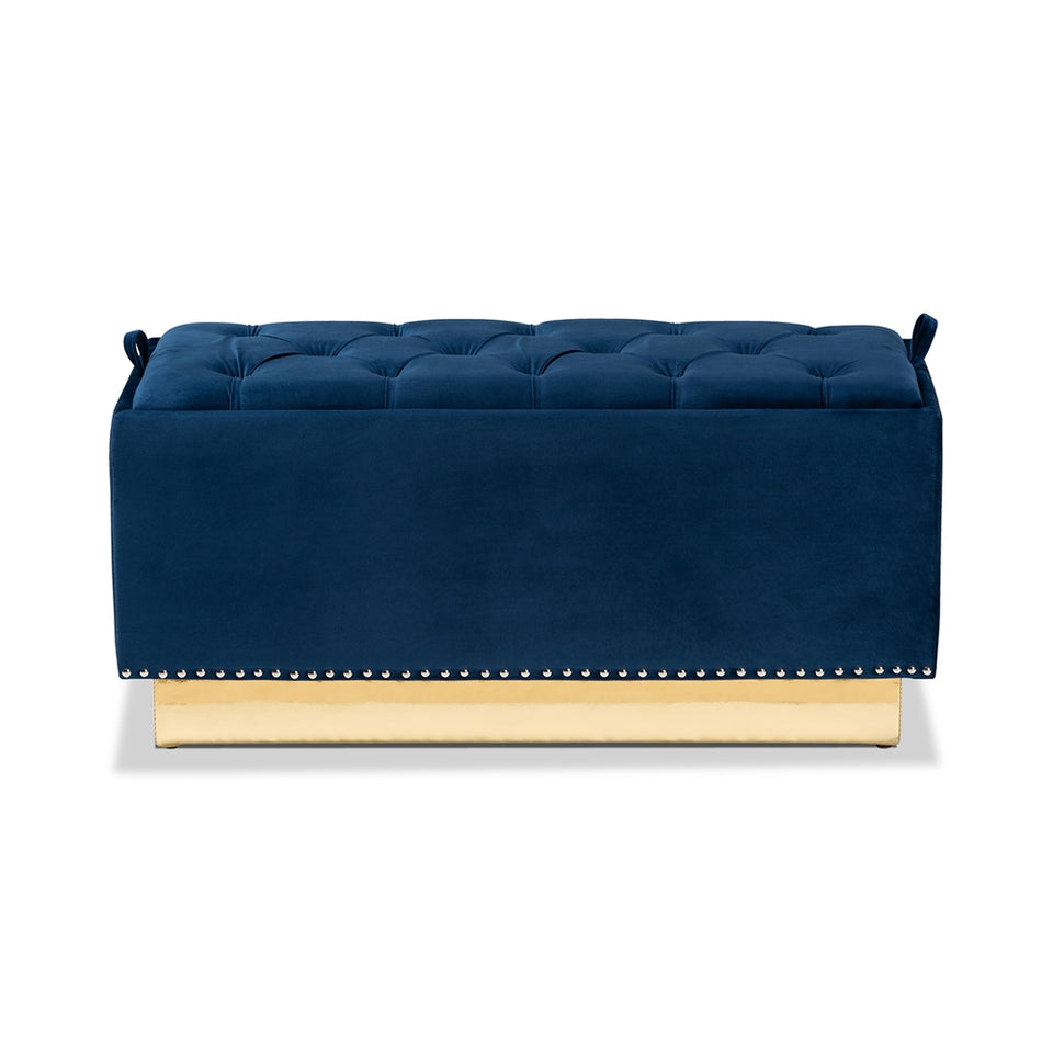 Powell glam and luxe storage ottoman.