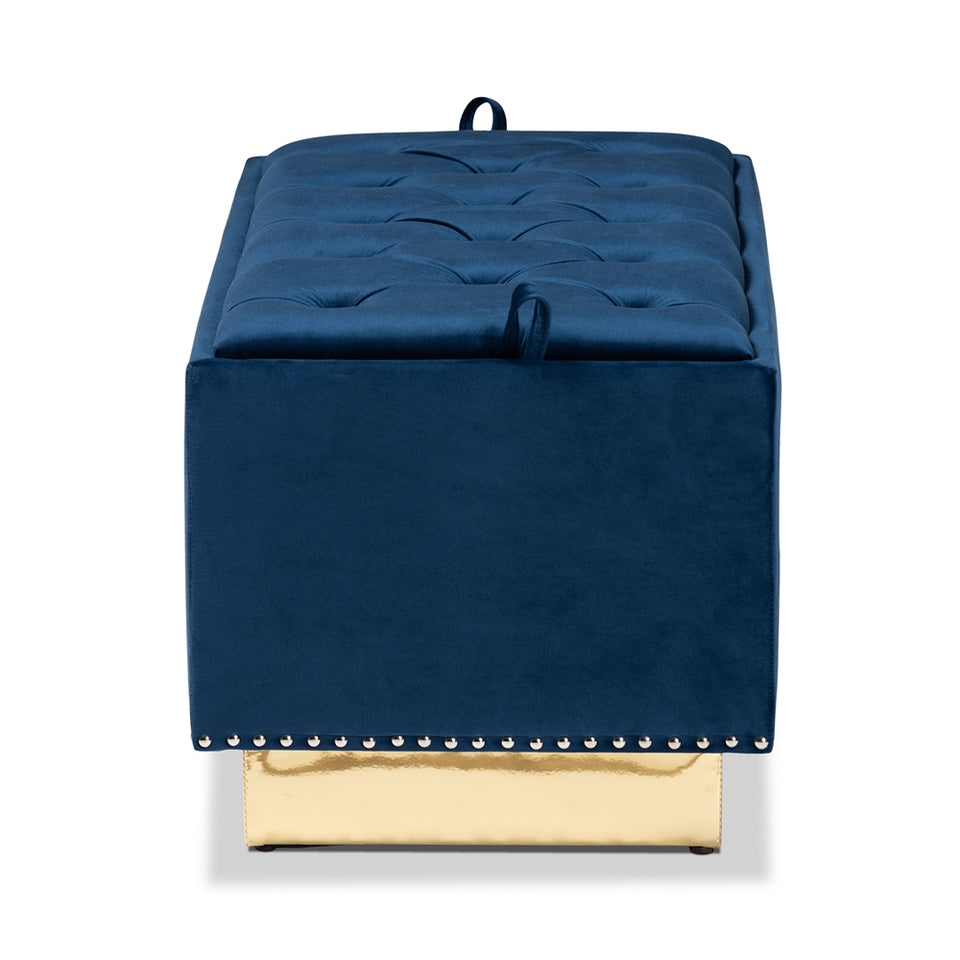 Powell glam and luxe storage ottoman.