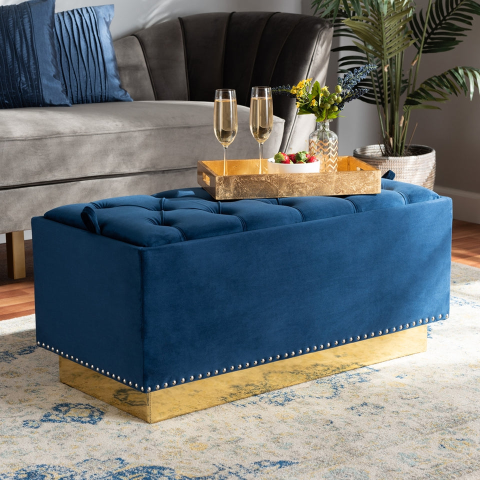 Powell glam and luxe storage ottoman.