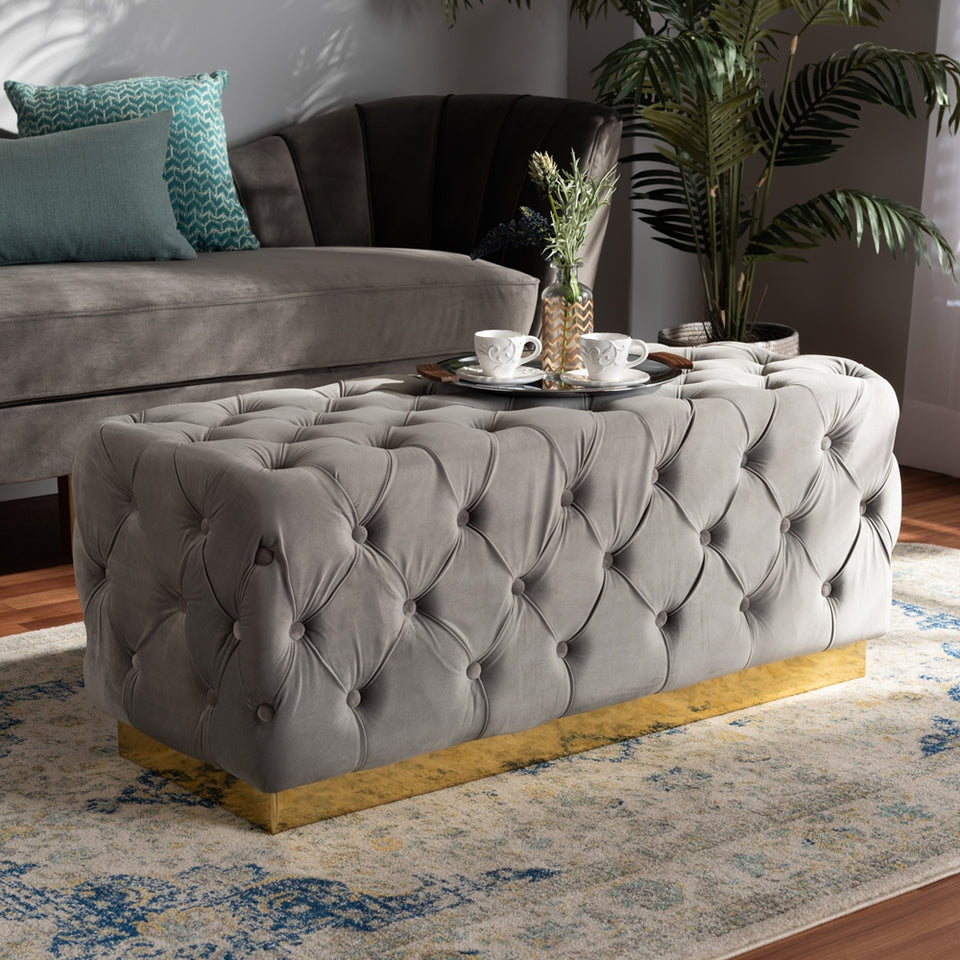 Corrine glam and luxe ottoman.