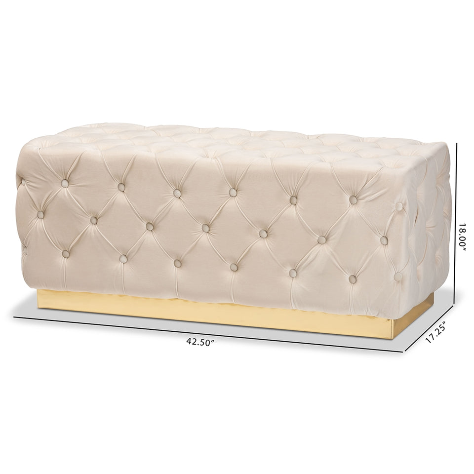 Corrine glam and luxe ottoman.