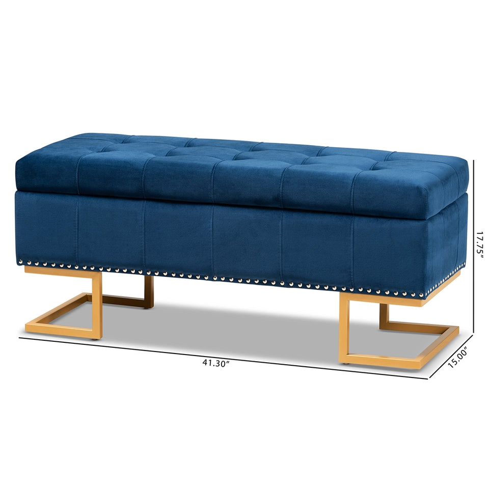 Ellery luxe and glam storage ottoman.