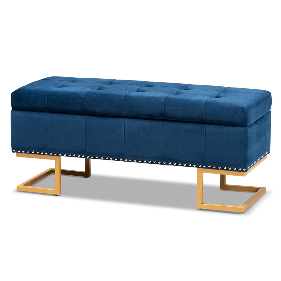 Ellery luxe and glam storage ottoman.