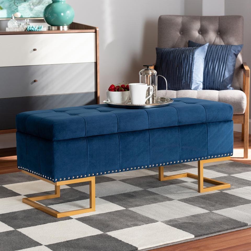 Ellery luxe and glam storage ottoman.