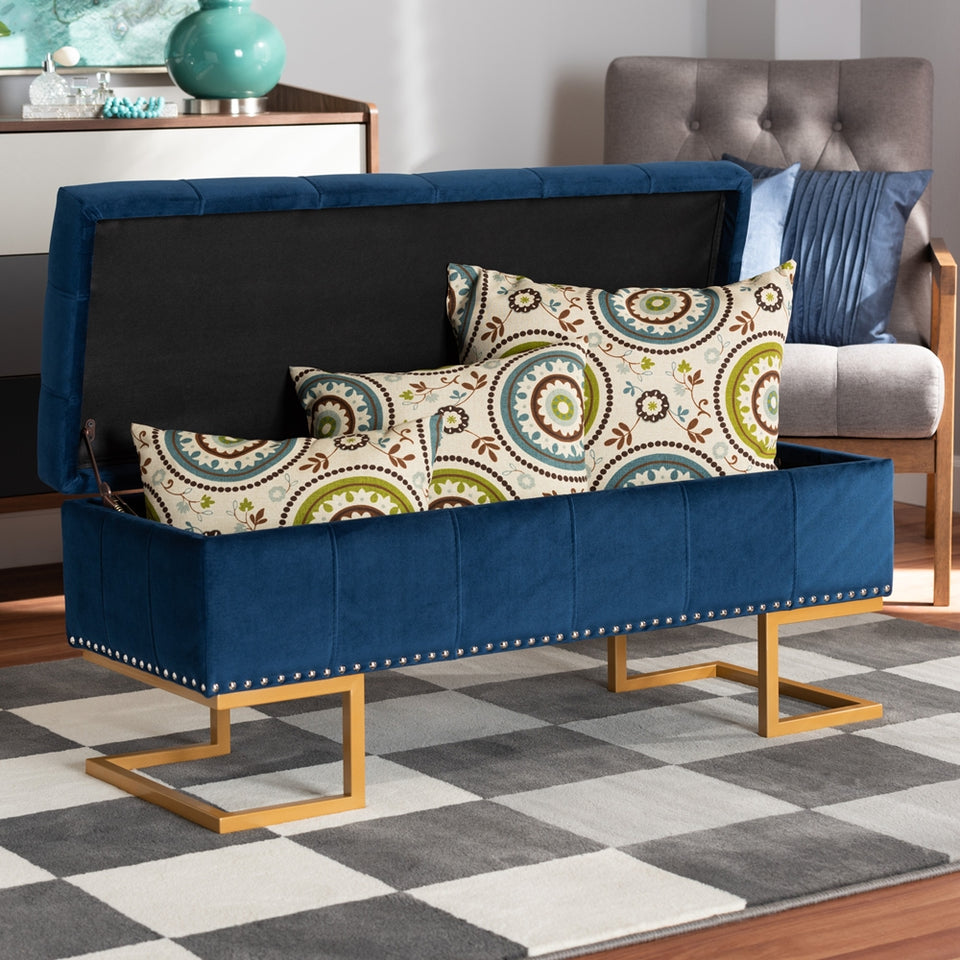 Ellery luxe and glam storage ottoman.