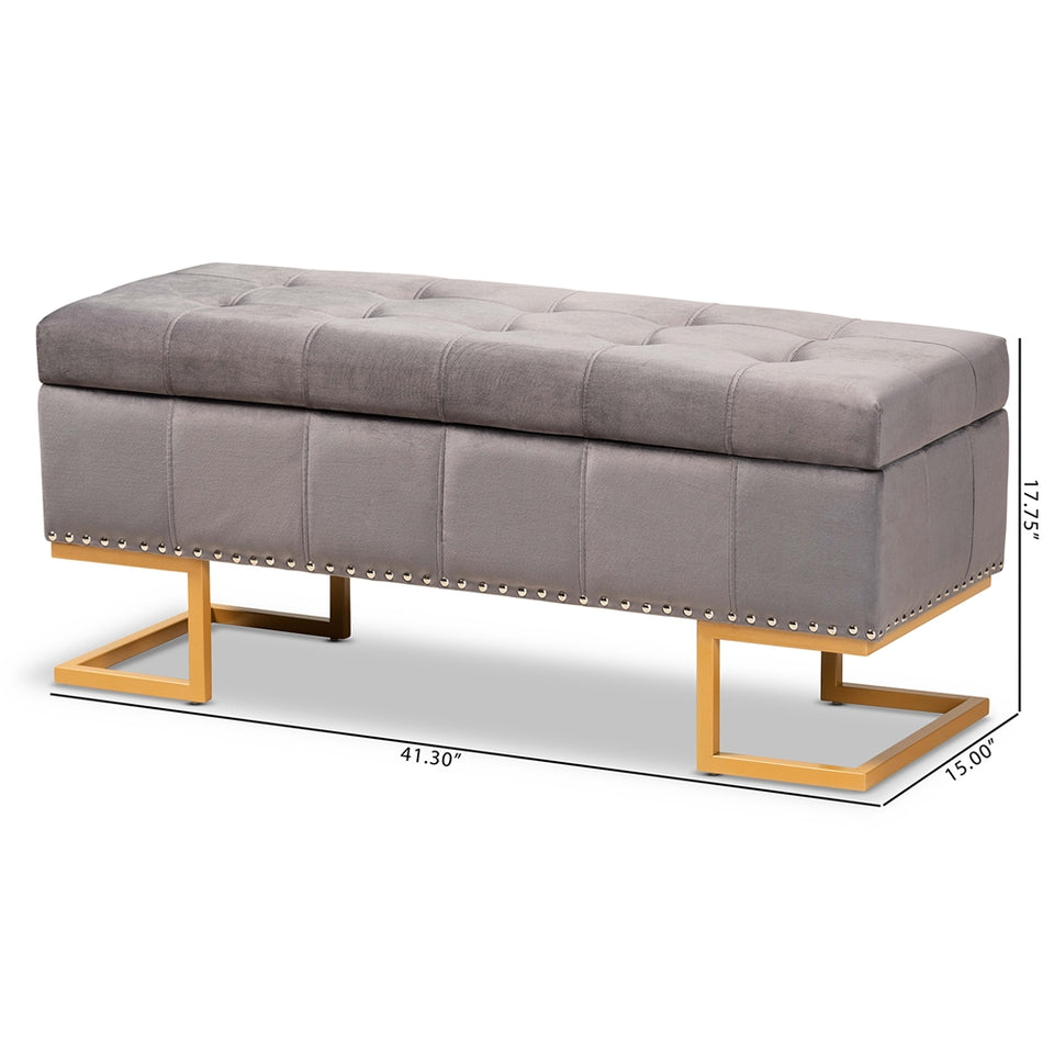 Ellery luxe and glam storage ottoman.