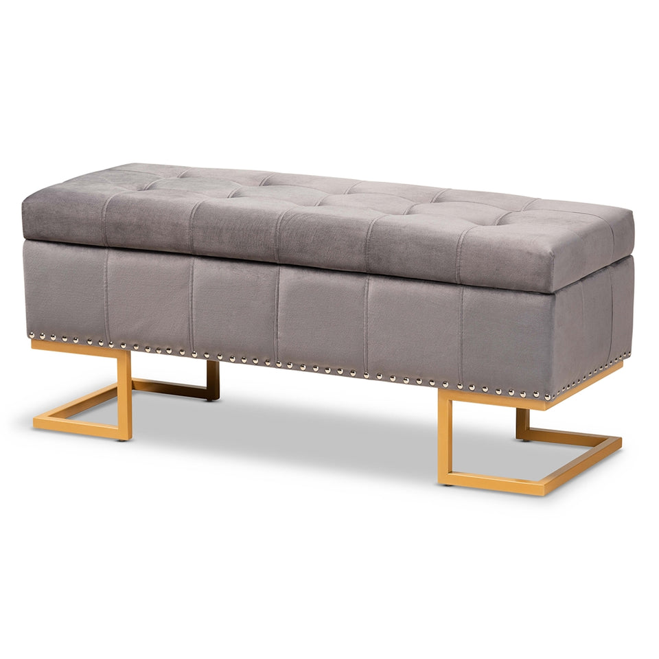 Ellery luxe and glam storage ottoman.