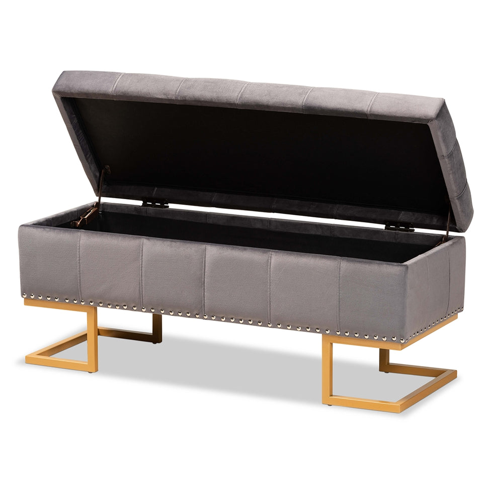 Ellery luxe and glam storage ottoman.