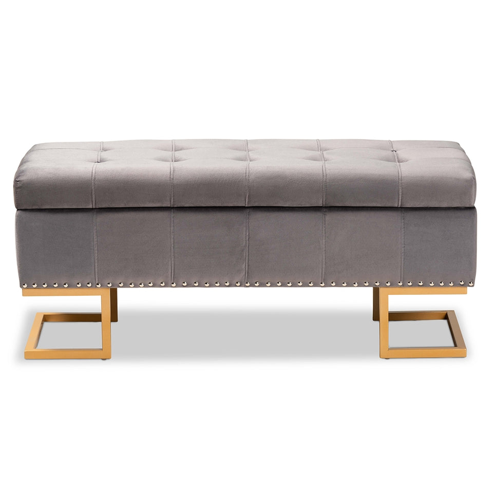 Ellery luxe and glam storage ottoman.