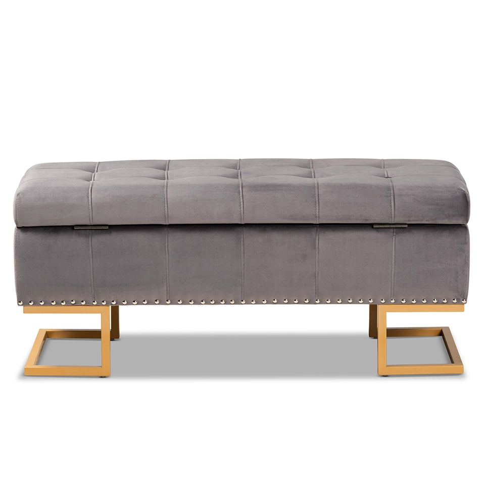 Ellery luxe and glam storage ottoman.