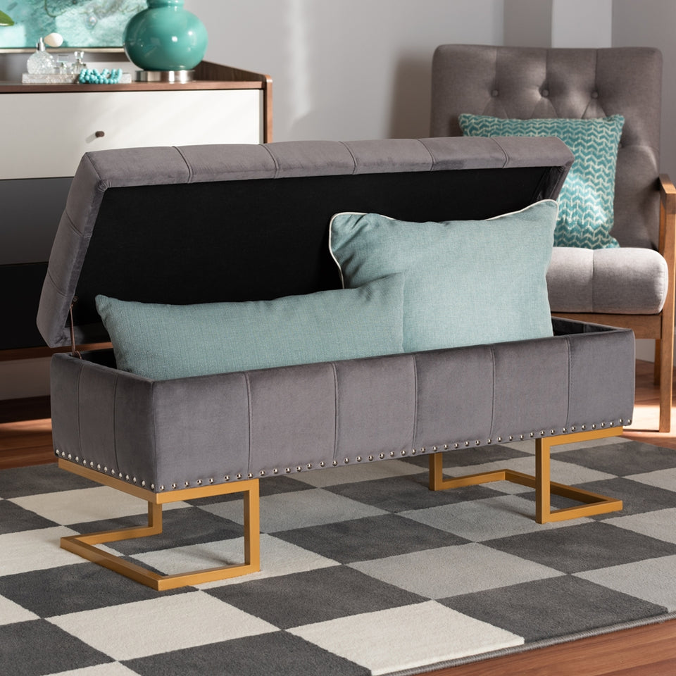 Ellery luxe and glam storage ottoman.