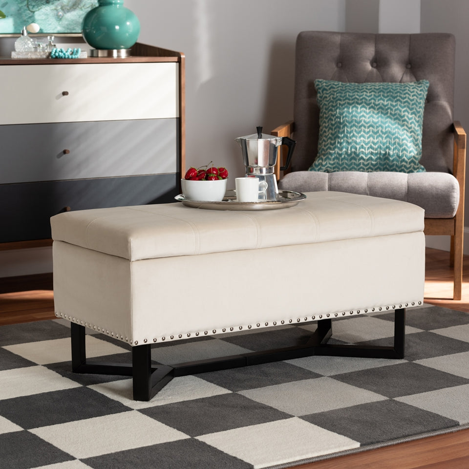 Esther modern storage ottoman.