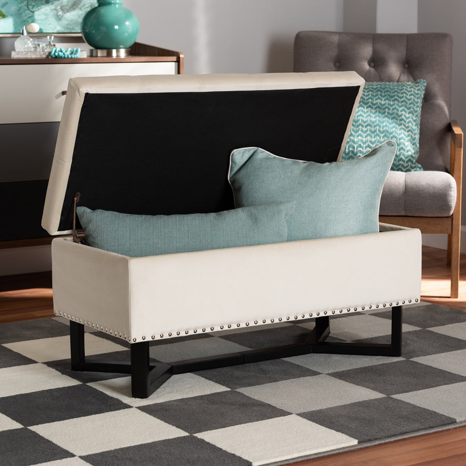 Esther modern storage ottoman.