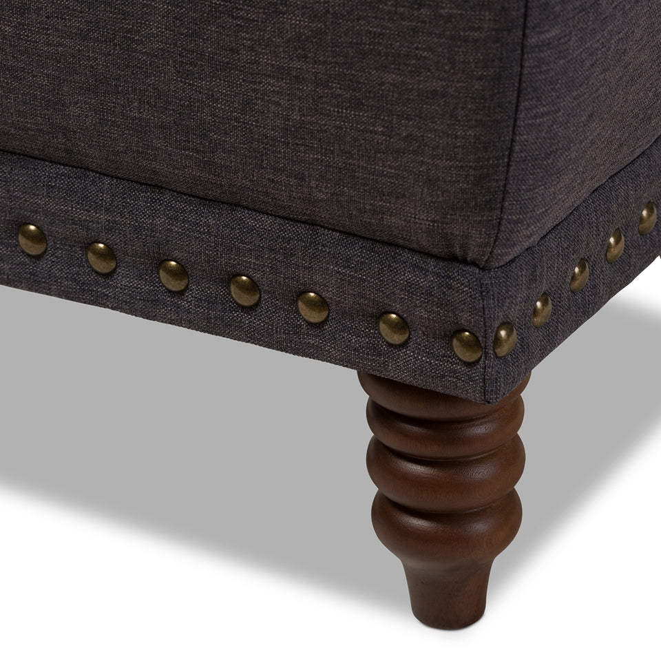 Annabelle modern button-tufted storage ottoman.