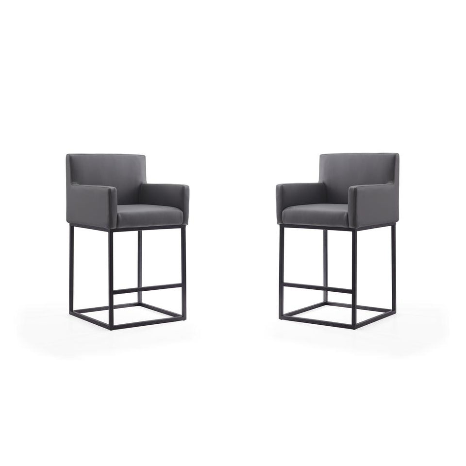 Ambassador Counter Stool in Grey and Black