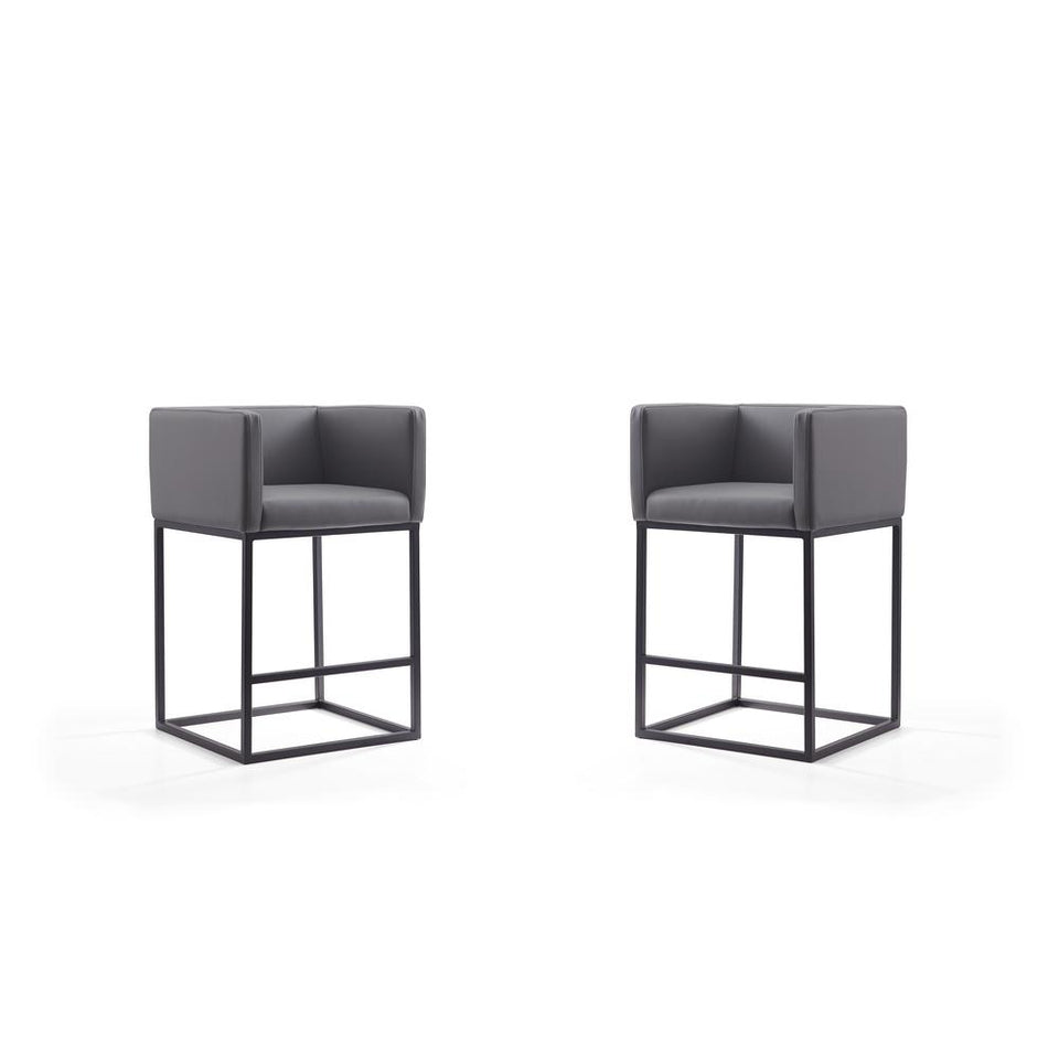 Embassy Counter Stool in Grey and Black