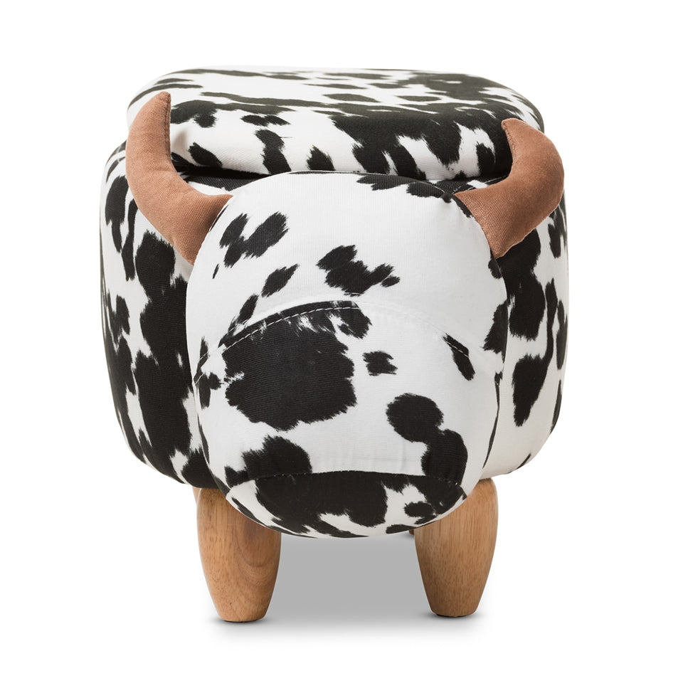 Mignonne contemporary wool upholstered buffalo storage ottoman.
