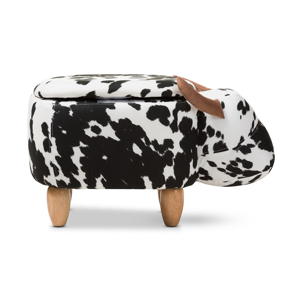 Mignonne contemporary wool upholstered buffalo storage ottoman.