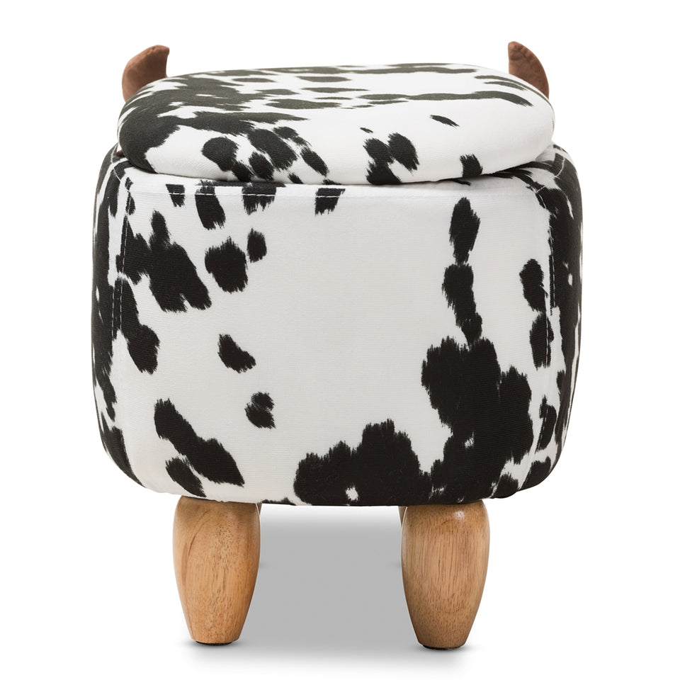 Mignonne contemporary wool upholstered buffalo storage ottoman.