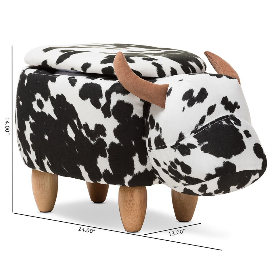Mignonne contemporary wool upholstered buffalo storage ottoman.