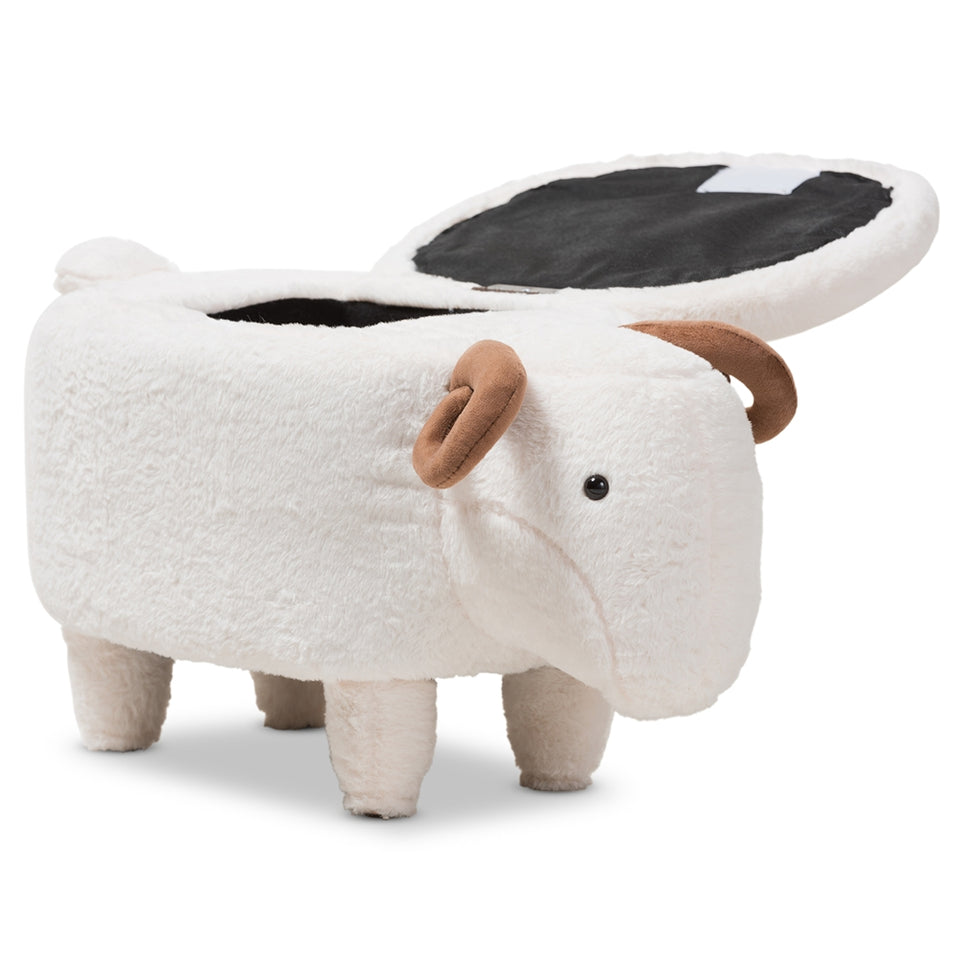 Pecora contemporary wool upholstered sheep storage ottoman.