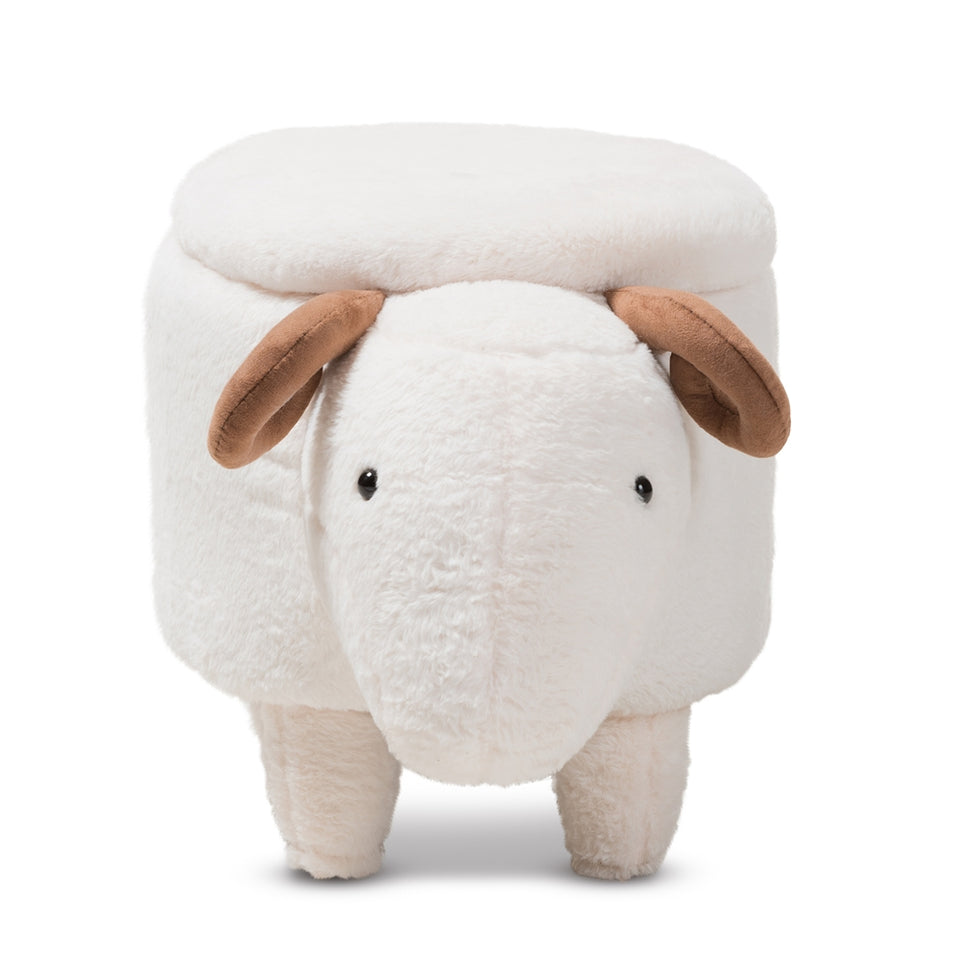 Pecora contemporary wool upholstered sheep storage ottoman.