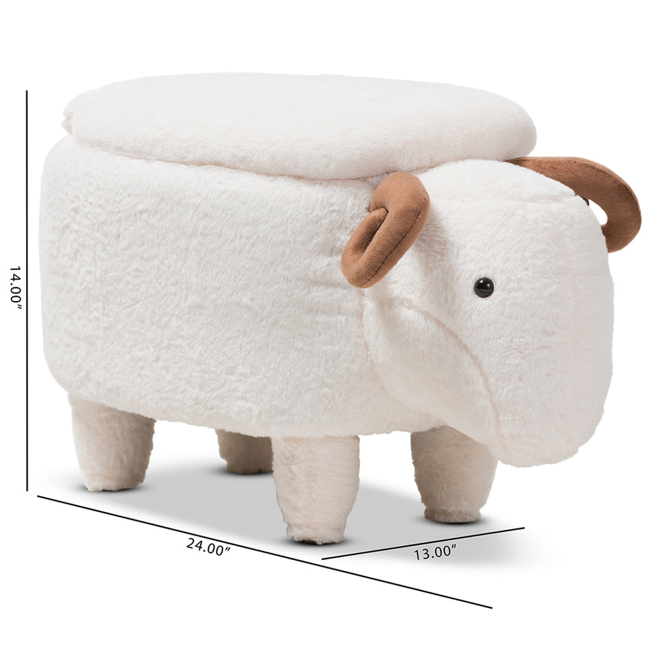 Pecora contemporary wool upholstered sheep storage ottoman.
