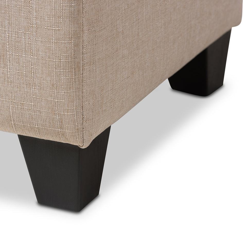 Michaela modern and contemporary upholstered storage ottoman.